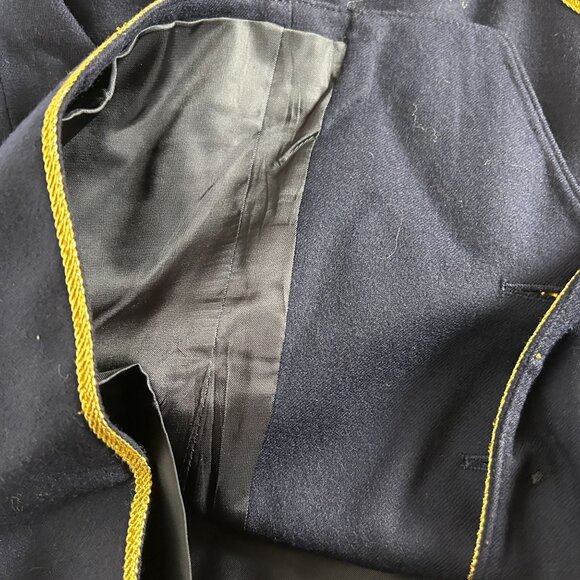 Vintage Evan-Picone Woman Navy Blue Blazer Jacket Gold Trim & Buttons Size 16W - Picture 6 of 9